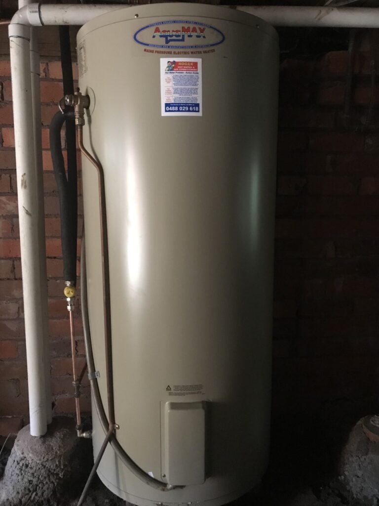 An AquaMAX mains pressure electric storage hot water system