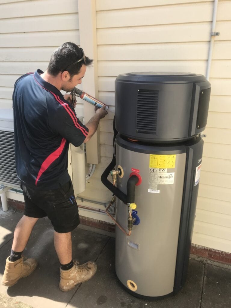 Midea heat pump hot water system installed by Jamie