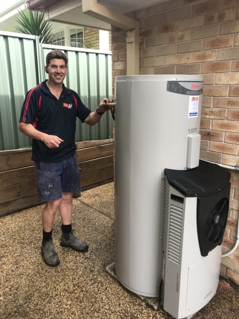 Mike with Rheem heat pump hot water system