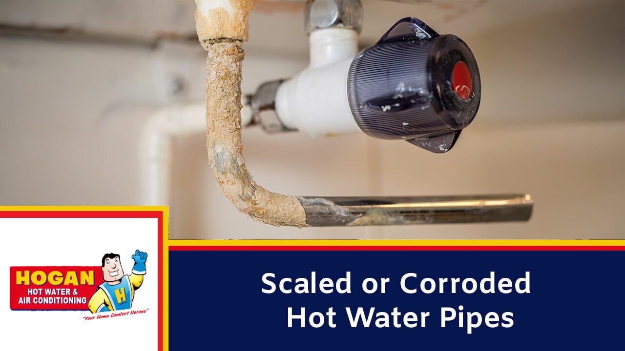 Calcium carbonate build up on a badly maintained hot water system