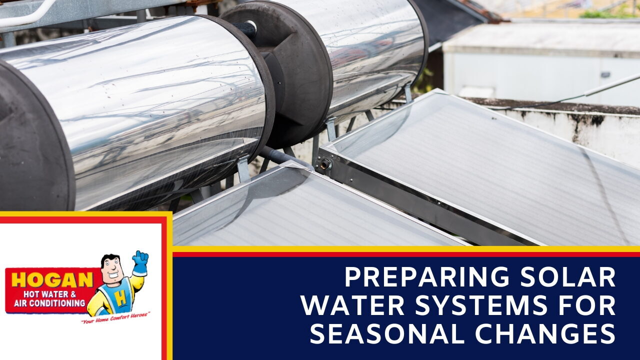 A rooftop solar water heater panels and tanks.