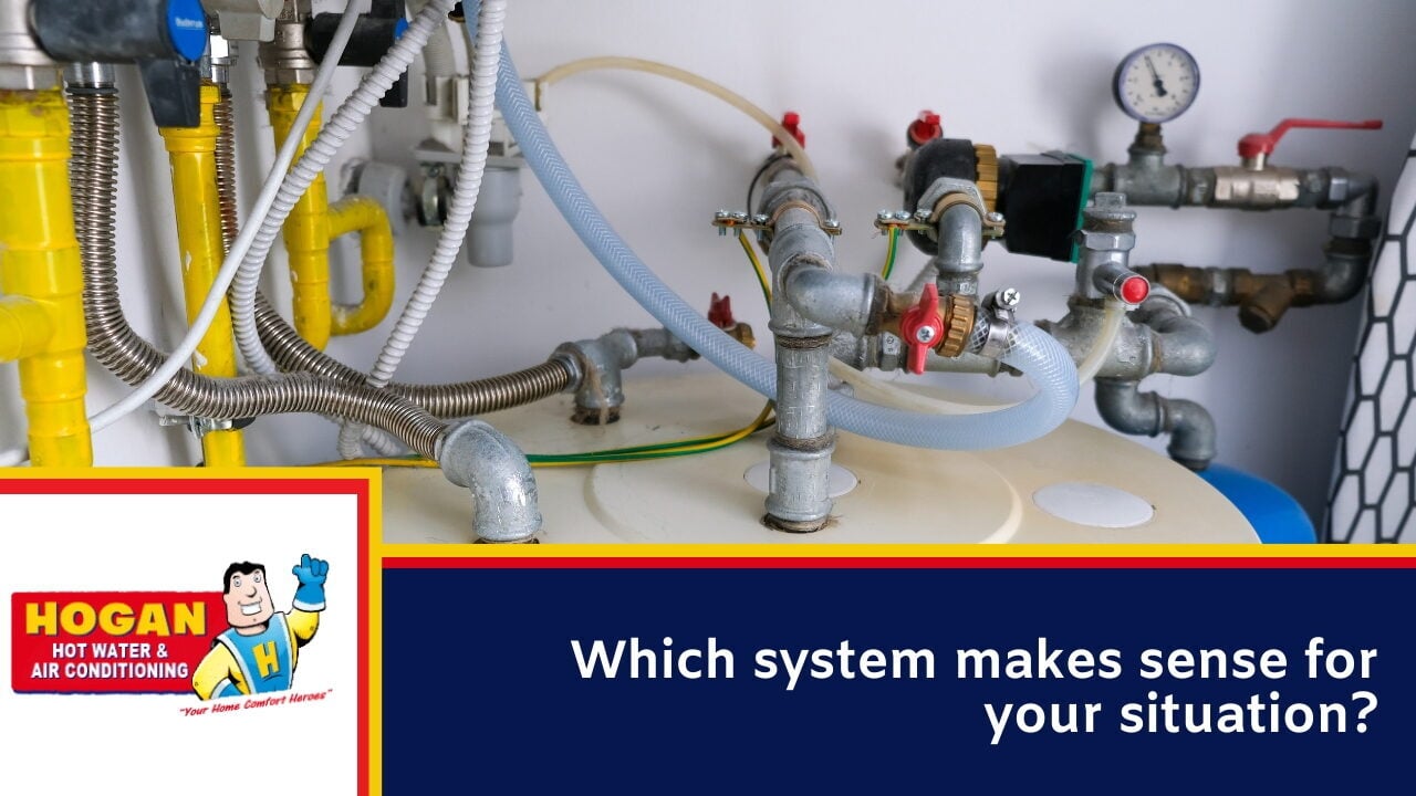 A detailed view of water heater plumbing, valves, electric and pipes