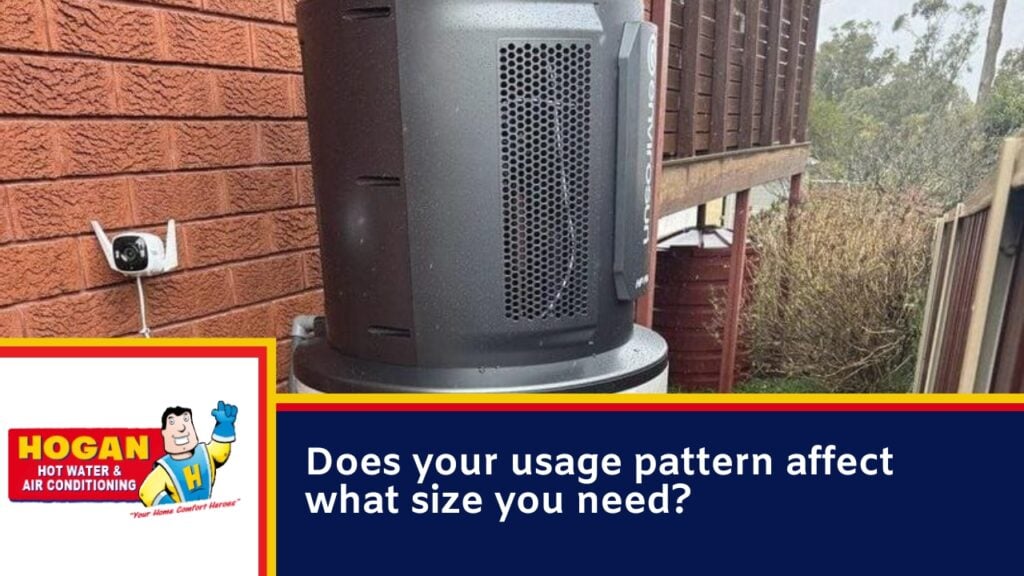 Outdoor heat pump water heater system installed against a brick wall