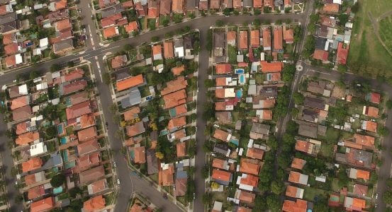 Hot Water Installation and Maintenance Shortland An aerial top-down view of a densely packed residential neighborhood